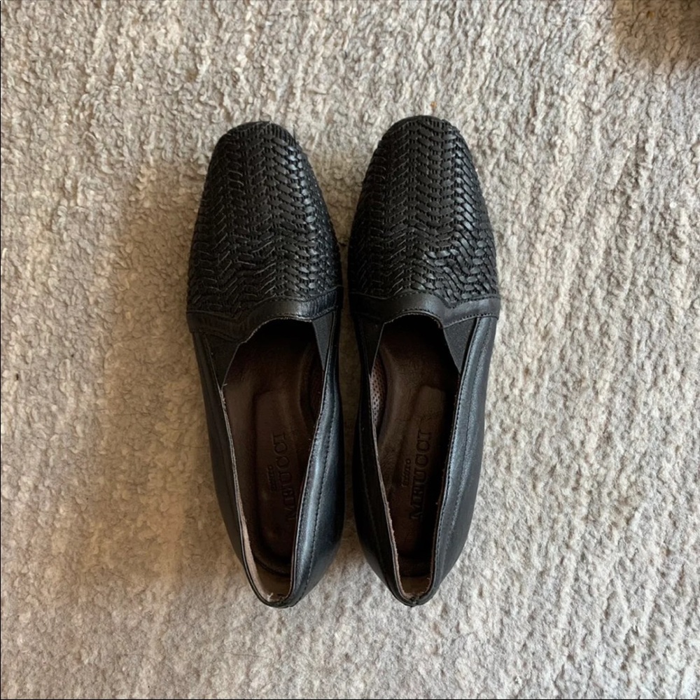Sesto meucci Black Braided leather flats